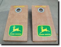 Cornhole Boards by Erich Bobbie featuring graphics by RG Graphix.