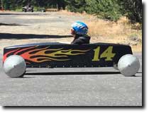 David Taylor's Soap Box Derby Car featuring decals by RG Graphix.