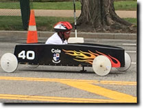 Bruce Lancaster's Soap Box Derby Stock Car featuring full vinyl wrap graphics by RG Graphix.