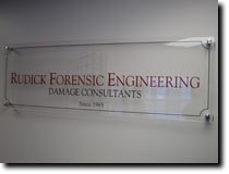 Acrylic Sign for Rudick Forensic Engineering by RG Graphix.