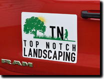 Top Notch Landscaping Magnetic Sign by RG Graphix.