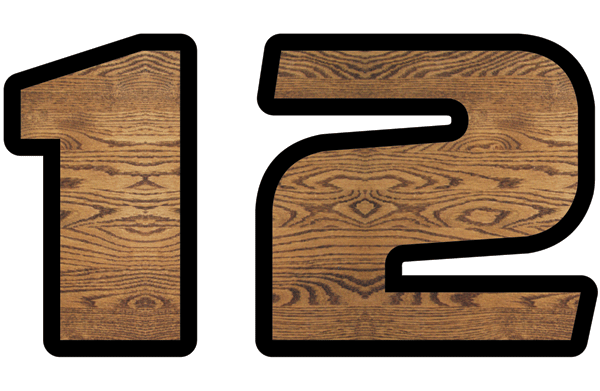 Premium Number Decals- Oak Wood.