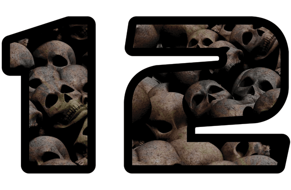 Premium Number Decals- Aged Skulls.