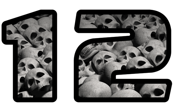 Premium Number Decals- Large Pattern Skulls.