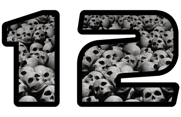 Premium Number Decals- Tight Pattern Skulls.