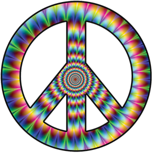 Psychedelic Peace Sign Decal.