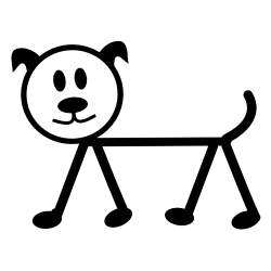 Pet Dog Stick Figure Decal, SFPET-1.