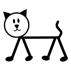 Pet Cat Stick Figure Decal, SFPET-2.