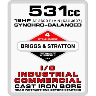 Briggs & Stratton 16HP, Syncro-Balanced Engine Decal, TM776.