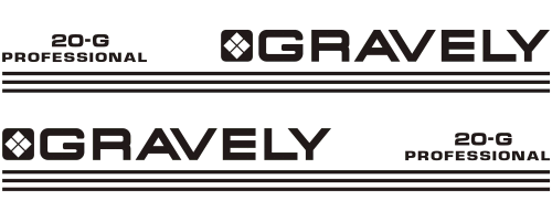 Gravely 20-G Professional Tractor Hood Stripe Decals, TM564.