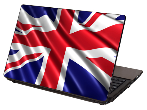 LTS-004, "United Kingdom Flag, Flag of the United Kingdom" Laptop Skin by RG Graphix.