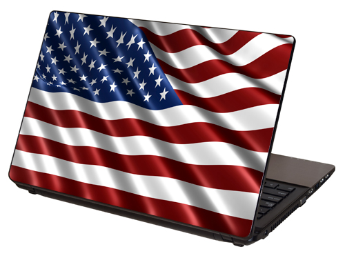 "American Flag, Flag of the United States of America" Laptop Skin by RG Graphix.