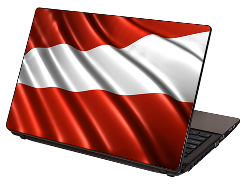 LTS-017, "Austrian Flag, Flag of Austria" Laptop Skin by RG Graphix.