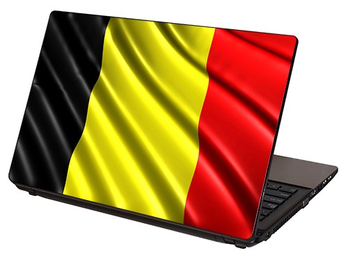 "Belgium Flag, Flag of Belgium" Laptop Skin by RG Graphix.