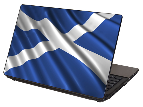 "Scottish Flag, Flag of Scotland" Laptop Skin by RG Graphix.