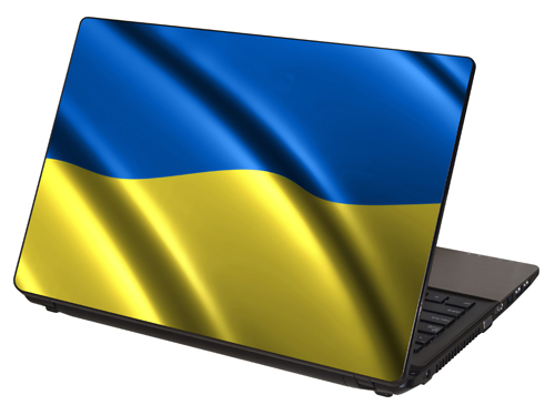 LTS-037, "Ukrainian Flag, Flag of Ukraine" Laptop Skin by RG Graphix.