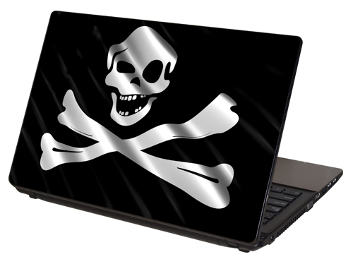 "Pirate Skull With Crossbones Flag" Laptop Skin by RG Graphix.