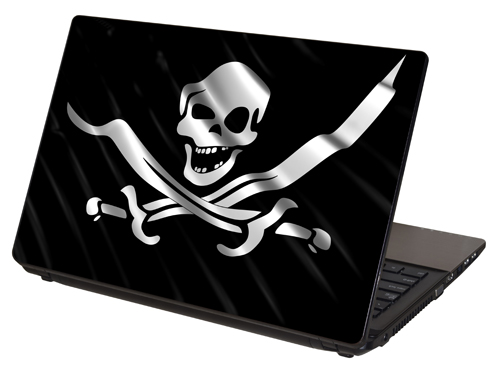 "Pirate Skull With Swords Flag" Laptop Skin by RG Graphix.