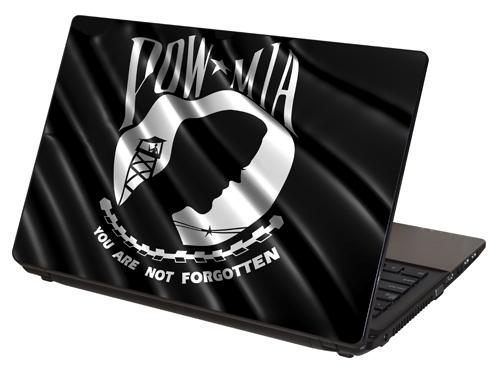 "Prisoner of War - Missing In Action Flag" Laptop Skin by RG Graphix.