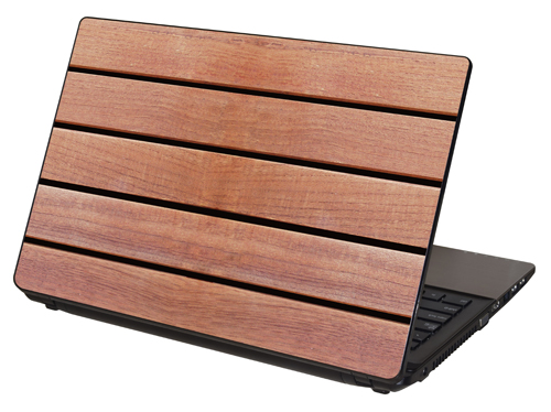 Teak Wood Horizontal Laptop Skin, LTSW-104.