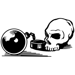 Economy Skull Decals- Ball & Chain Skull.