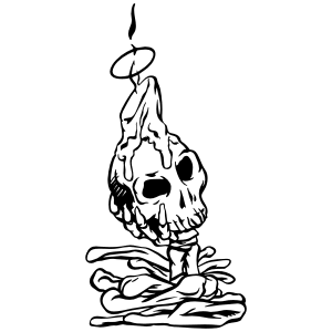 Economy Skull Decals- Melting Skull Candle.