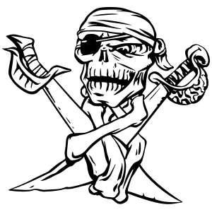 Economy Skull Decals- Pirate Skull.