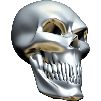 Premium Skull Decals- Chrome Skull 2.