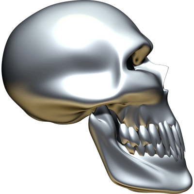 Premium Skull Decals- Chrome Skull 5.