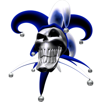 Premium Skull Decals- Grinning Jester Skull.