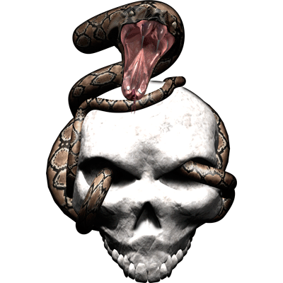 Premium Skull Decals- Snake Strike Skull 1.