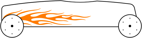 Soap Box Derby Flames Decal Set.