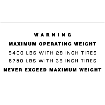 Allis-Chalmers "Maximum Weight Warning" Decal, TM751.