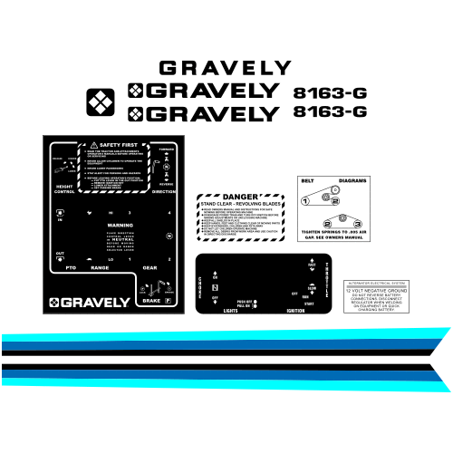 Gravely 8163-G Tractor Decal Set, TM644.