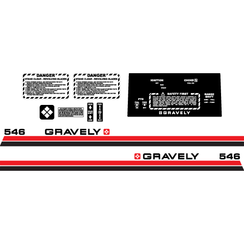 Gravely 546 Walk Behind Tractor Decal Set, TM735.